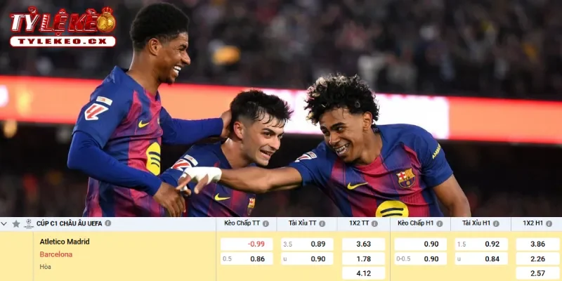 Chi tiết kèo Atletico Madrid vs Barcelona