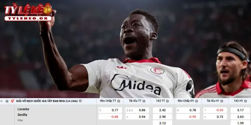 Chi tiết kèo Levante vs Sevilla